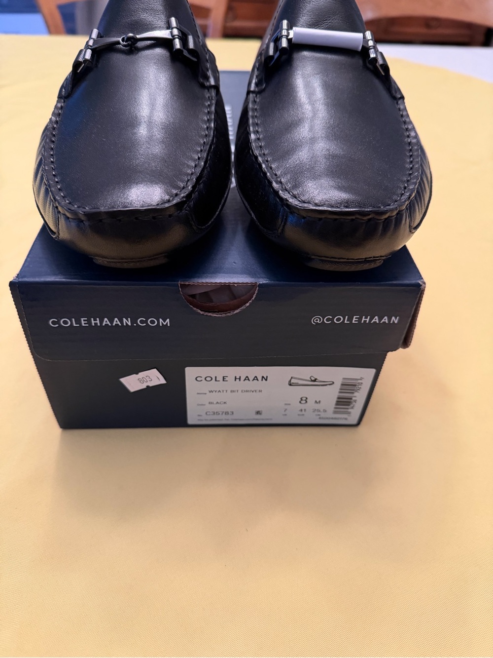 Cole Haan Black Leather Bit Driver Loafers with Silver Hardware NWT